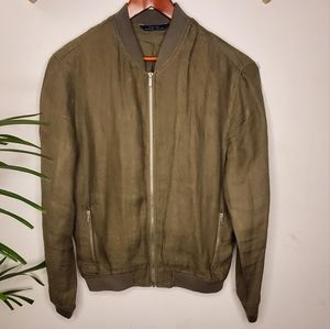 " SOLD " Zara light linen bomber jacket in excellent condition